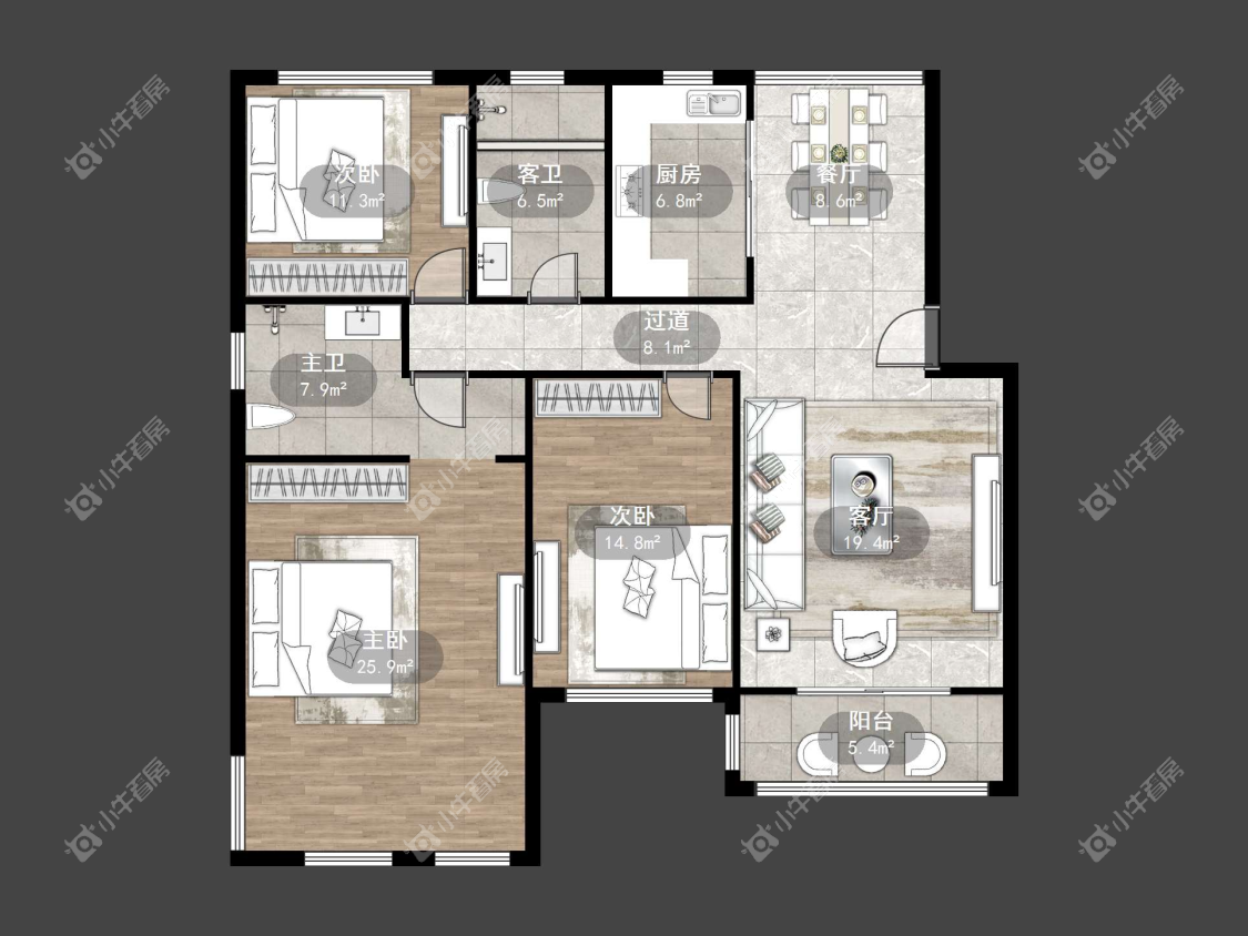 镇江缇香花园一期在售二手房源户型图_小牛看房
