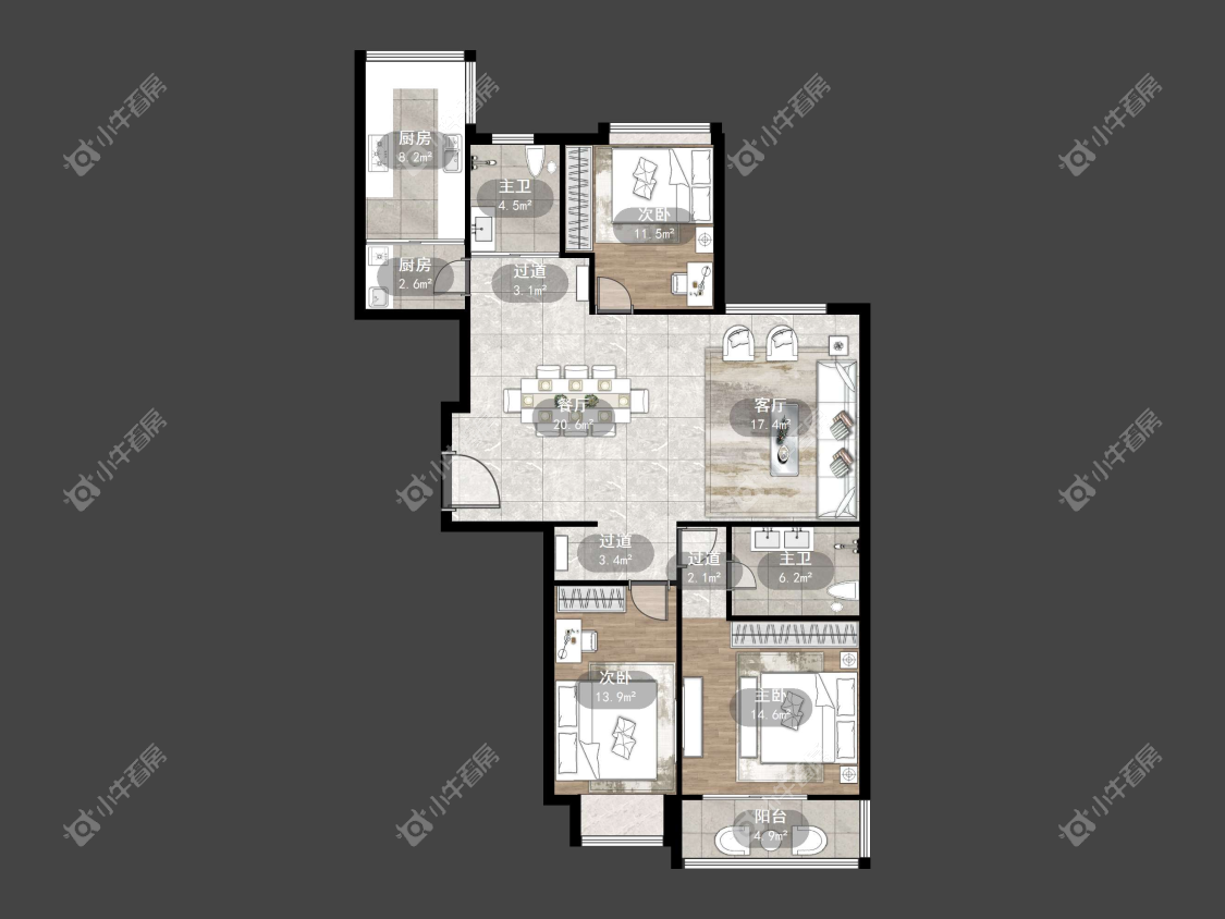 镇江金鼎城市花园在售二手房源户型图_小牛看房