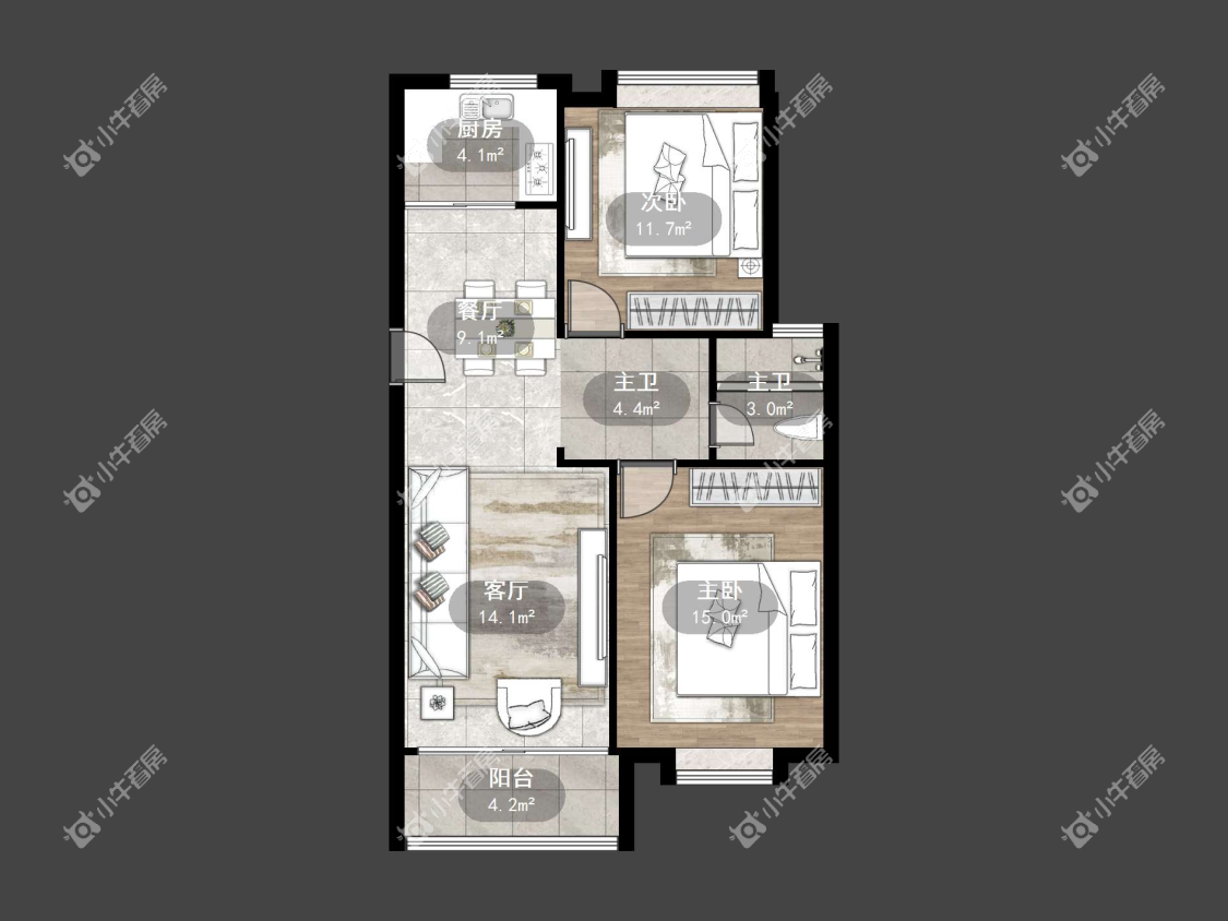 镇江江南人家在租房源户型图_小牛看房