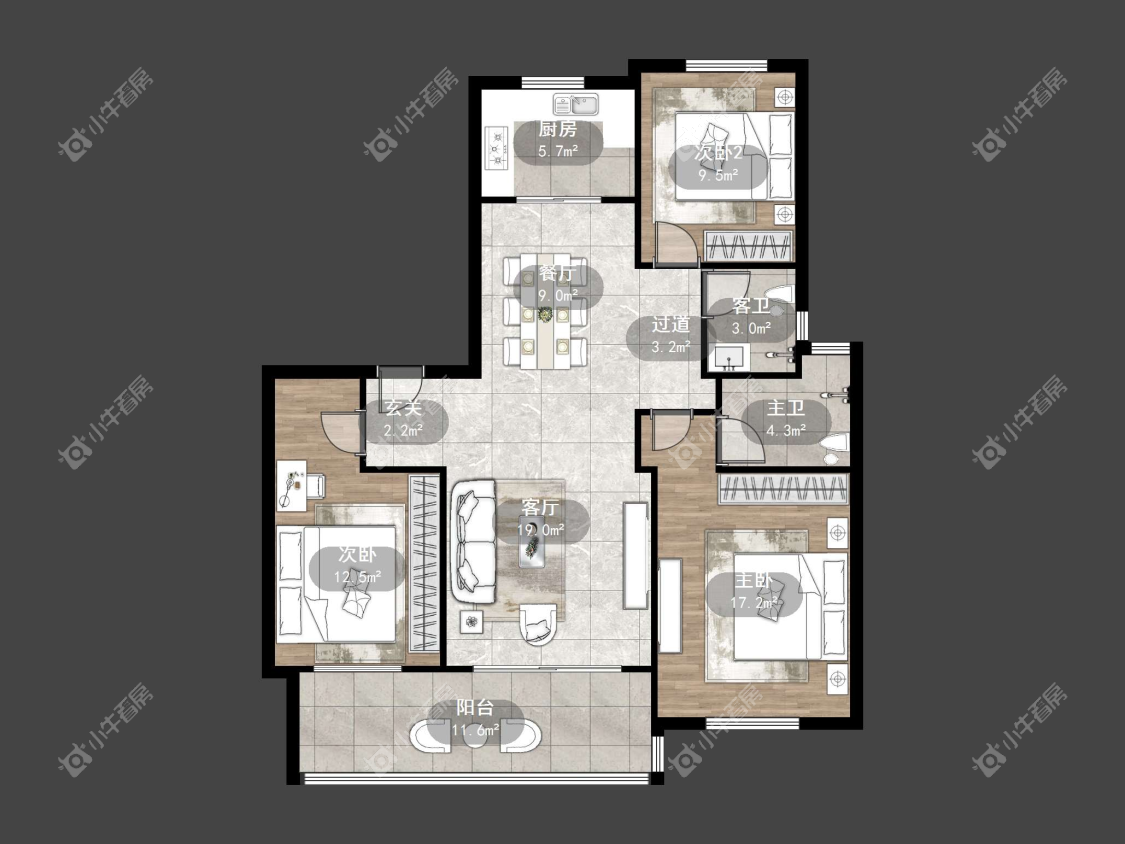 镇江天怡天瑞宸在售二手房源户型图_小牛看房