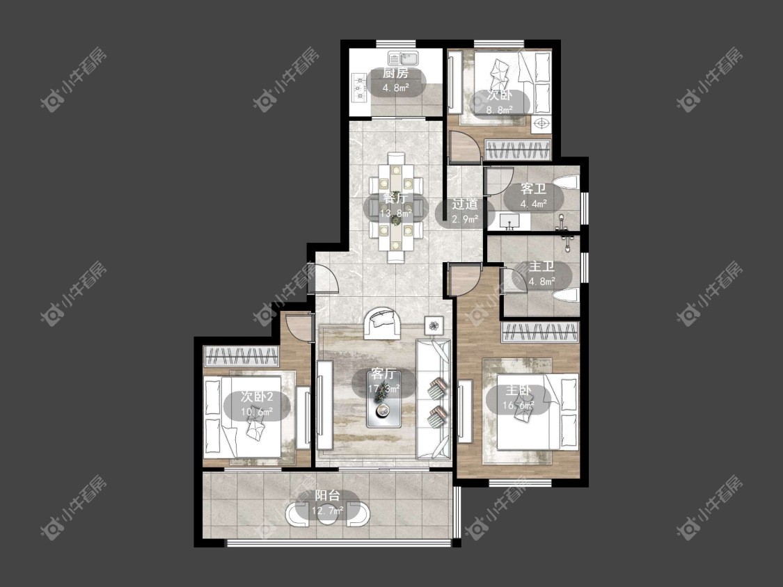 镇江天怡天瑞宸在售二手房源户型图_小牛看房