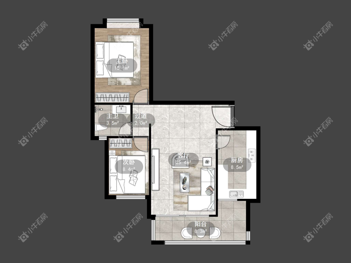 镇江恒大名都二三期在售二手房源户型图_小牛看房