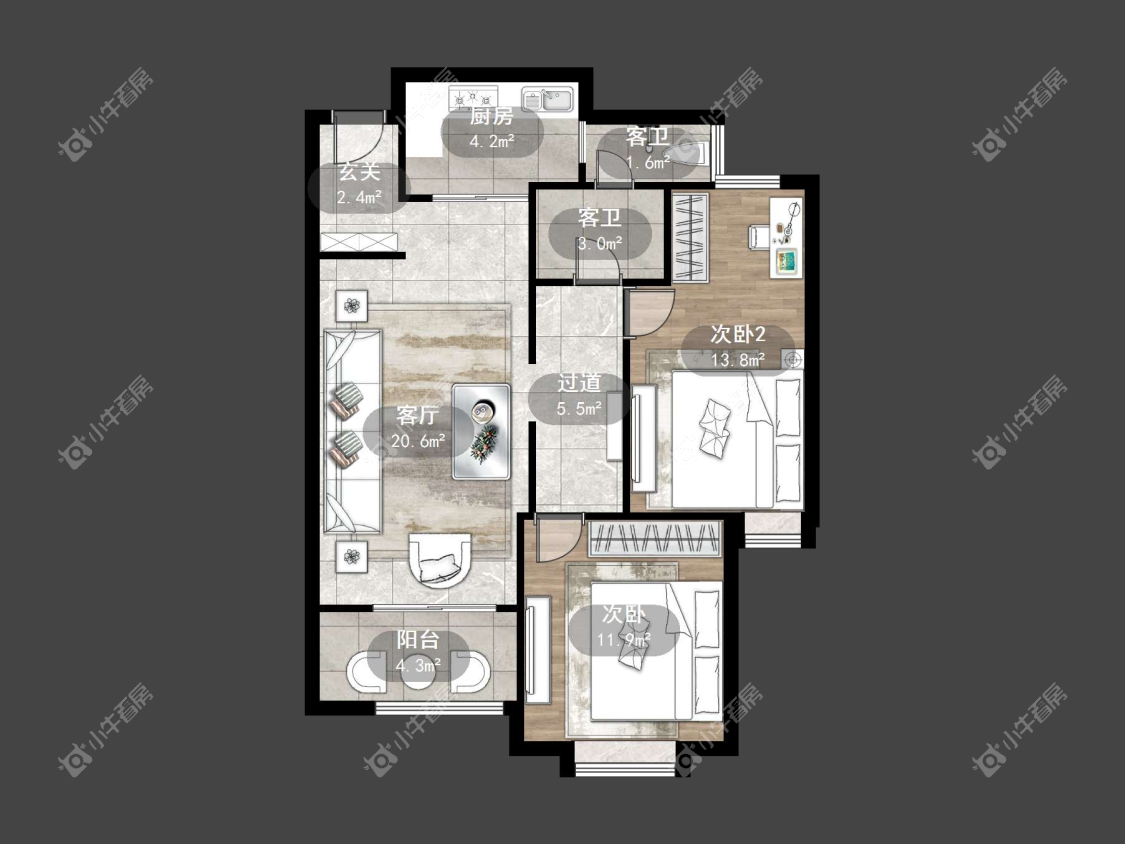 镇江荣城国际一期在售二手房源户型图_小牛看房