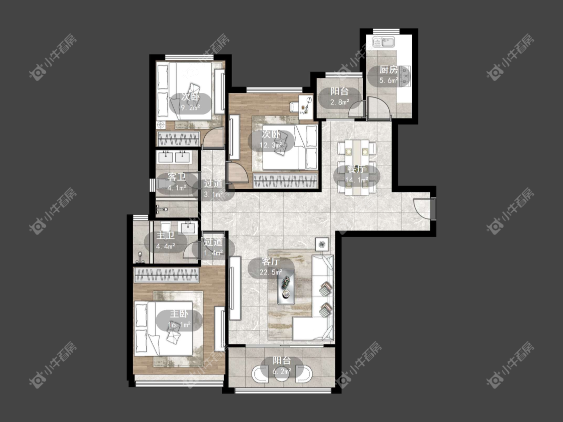 镇江恒大名都一期在售二手房源户型图_小牛看房