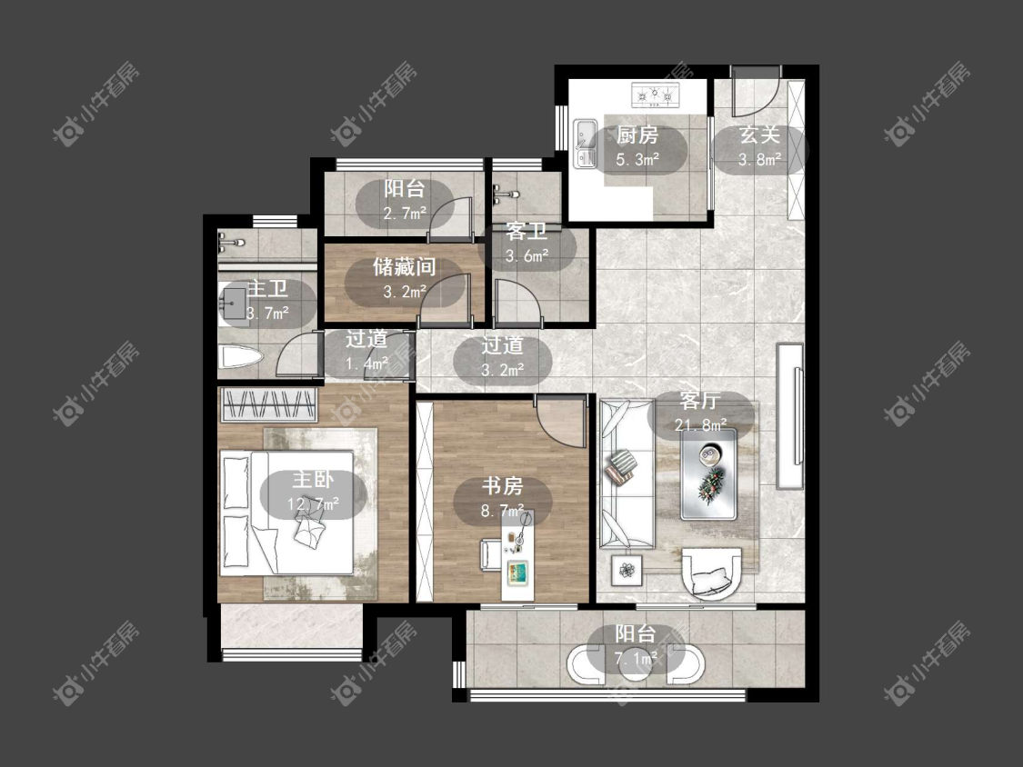 镇江远洋心里在售二手房源户型图_小牛看房