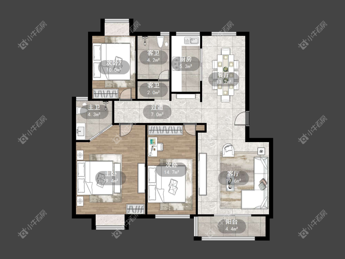 镇江锦尚名都在售二手房源户型图_小牛看房