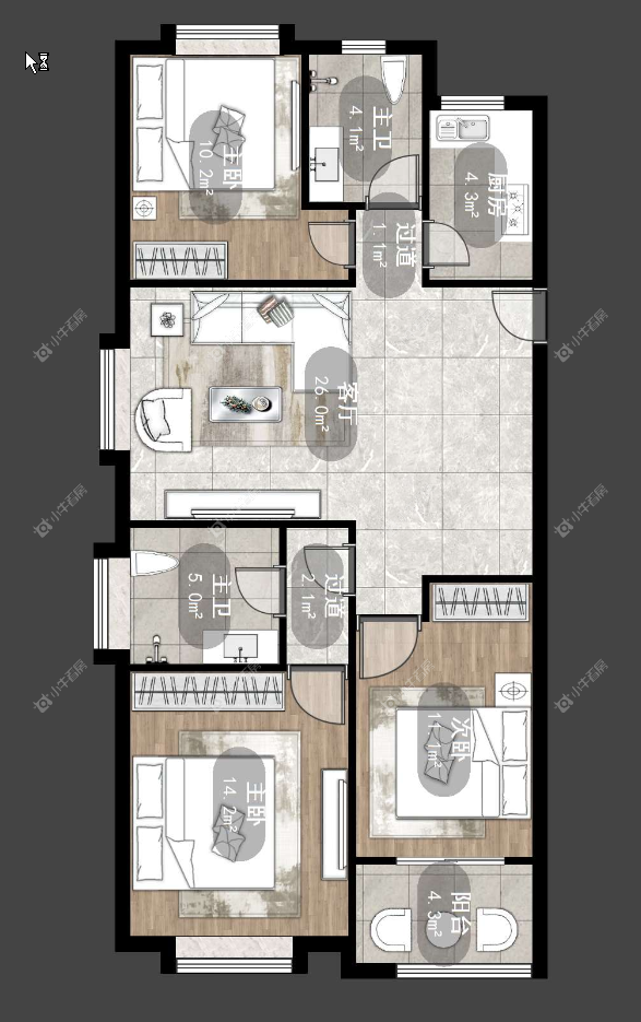 镇江荣城国际一期在售二手房源户型图_小牛看房