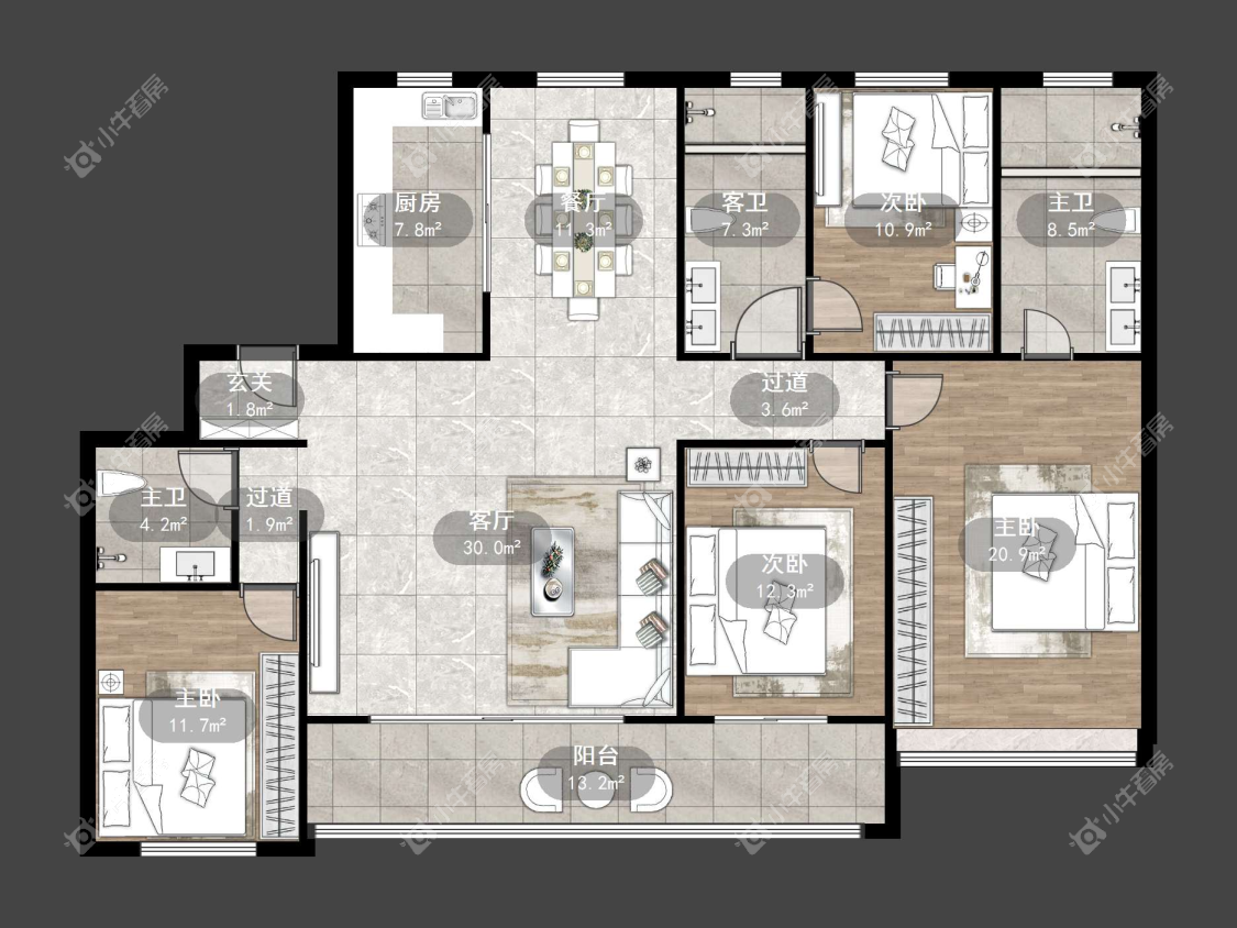镇江中南熙悦城中南二期在售二手房源户型图_小牛看房