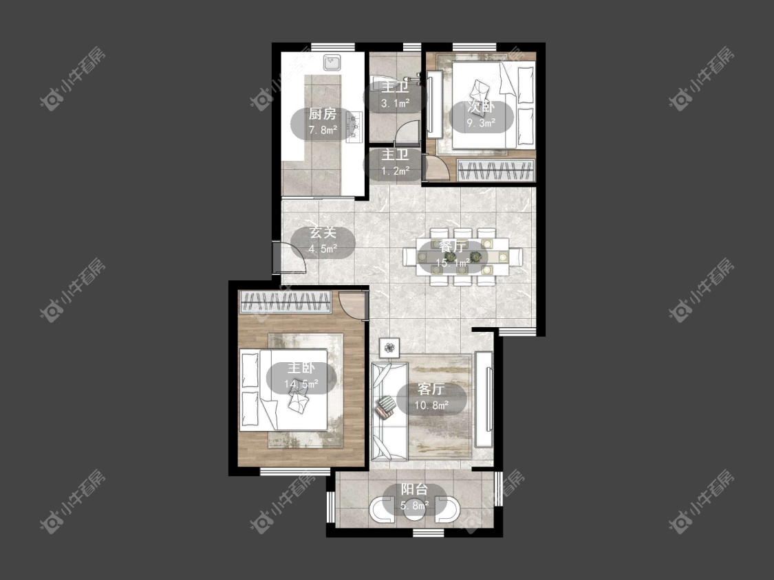 镇江教师新村在售二手房源户型图_小牛看房