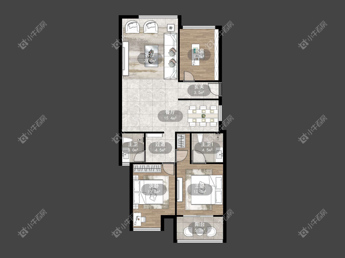 镇江华都锦城在售二手房源户型图_小牛看房