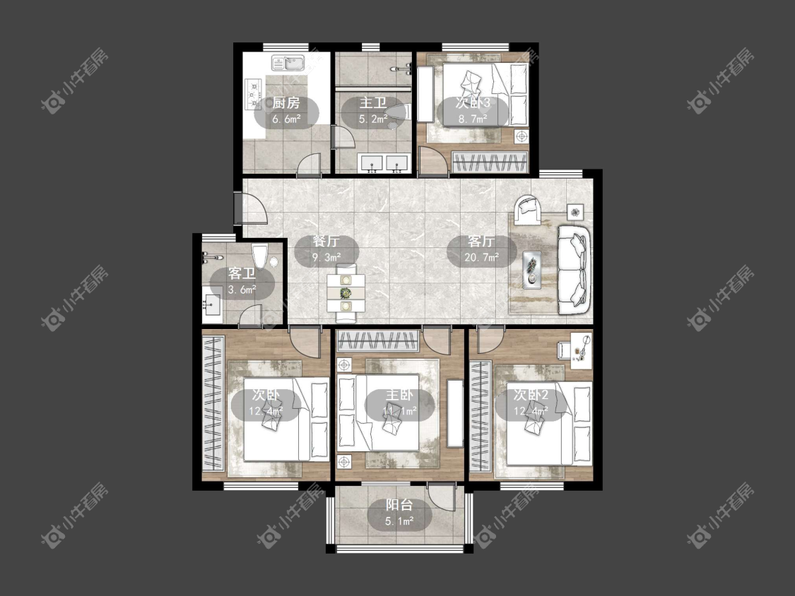 镇江华南园中园在售二手房源户型图_小牛看房