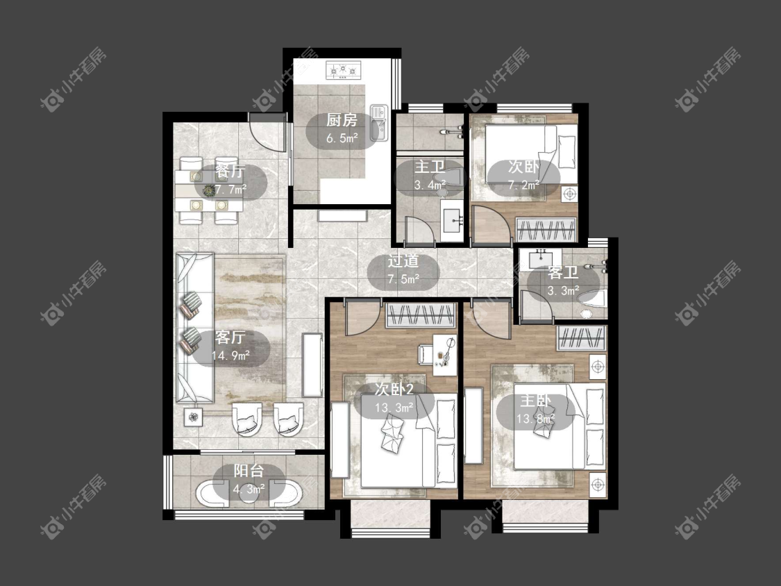 镇江爱家尚城在售二手房源户型图_小牛看房