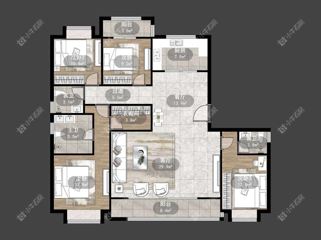 镇江红星天铂在售二手房源户型图_小牛看房