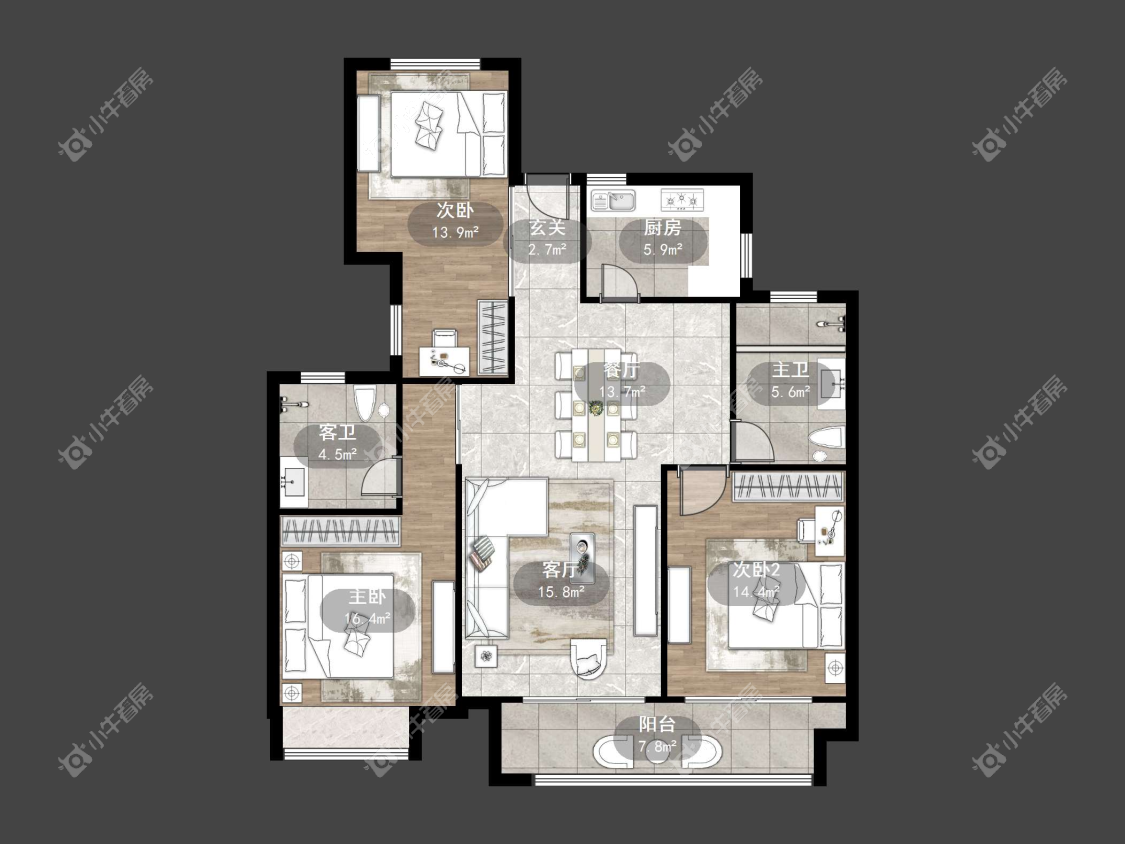 镇江翡翠林花园（天福花园）在售二手房源户型图_小牛看房