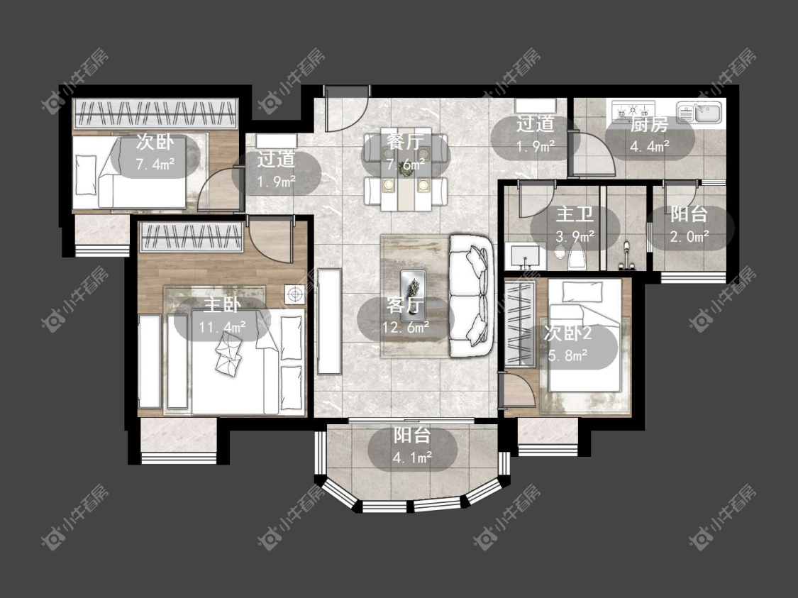 镇江碧桂园在售二手房源户型图_小牛看房