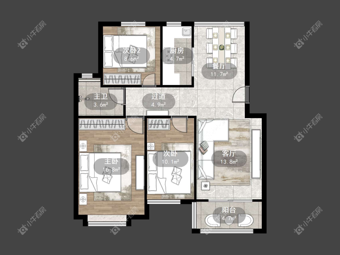 镇江欧洲城在售二手房源户型图_小牛看房