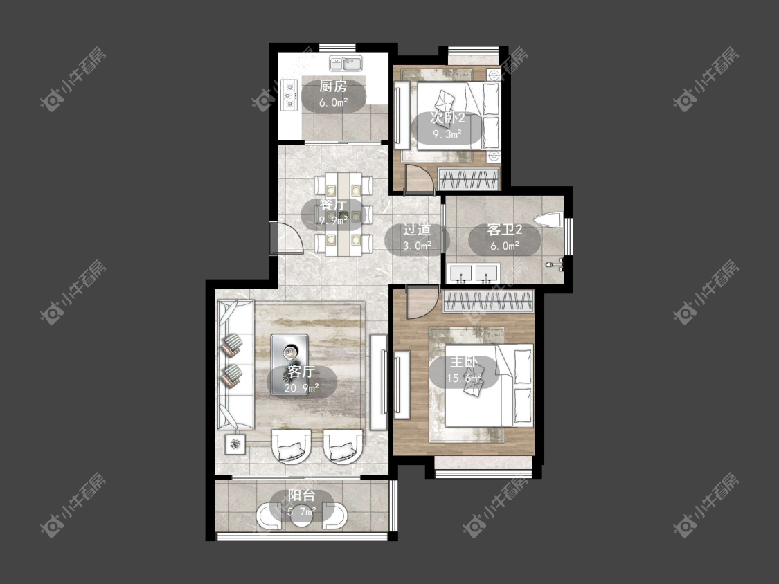 镇江锦尚名都在售二手房源户型图_小牛看房