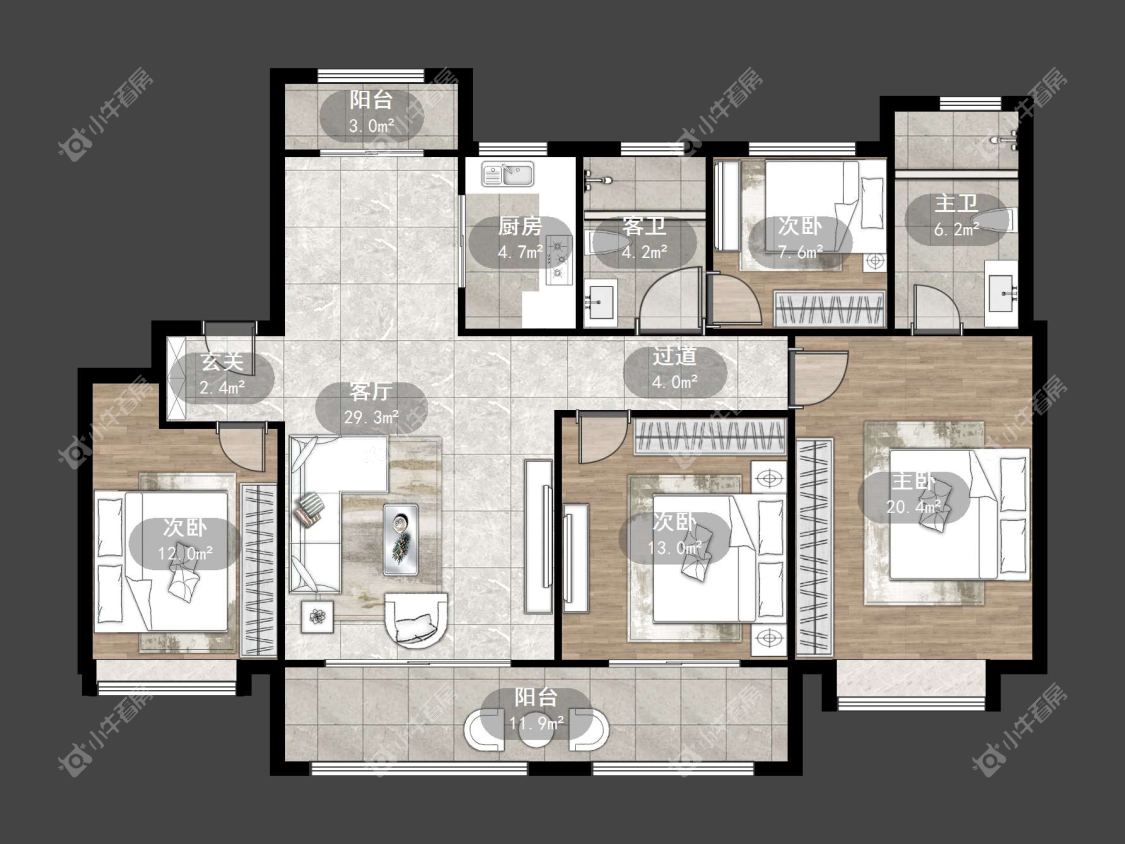 镇江中南君悦府中南一期在售二手房源户型图_小牛看房