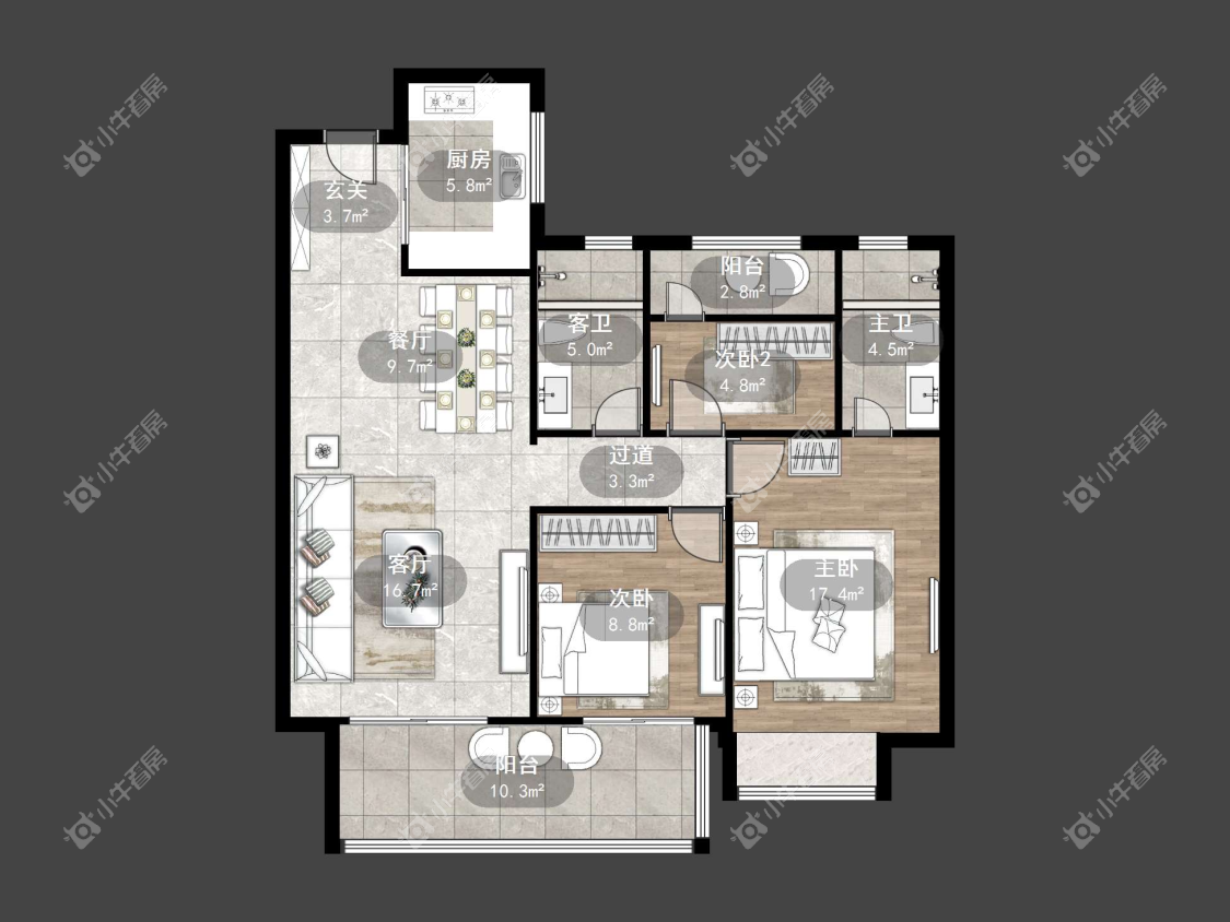 镇江璞悦观邸在售二手房源户型图_小牛看房