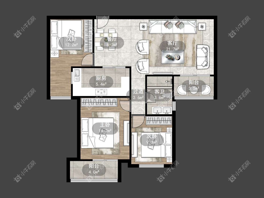 镇江御河熙岸在售二手房源户型图_小牛看房