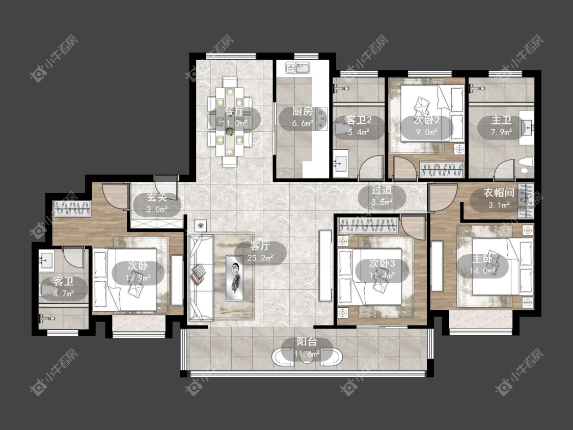 镇江中南君悦府中南一期在售二手房源户型图_小牛看房