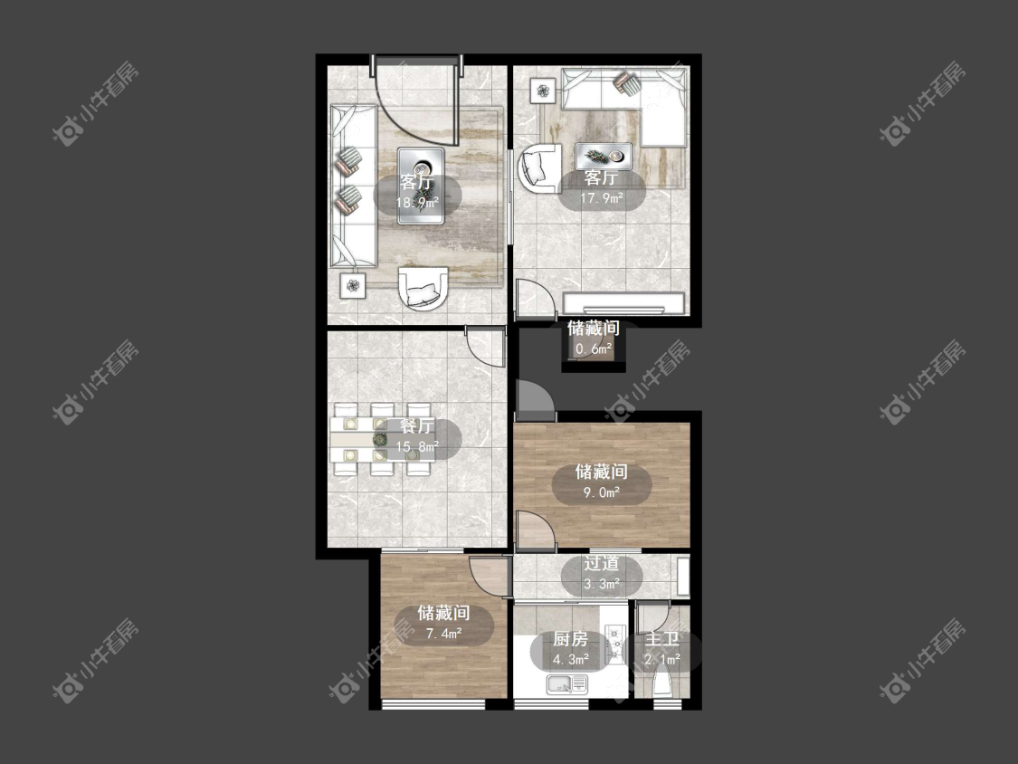 镇江商业街在售二手房源户型图_小牛看房