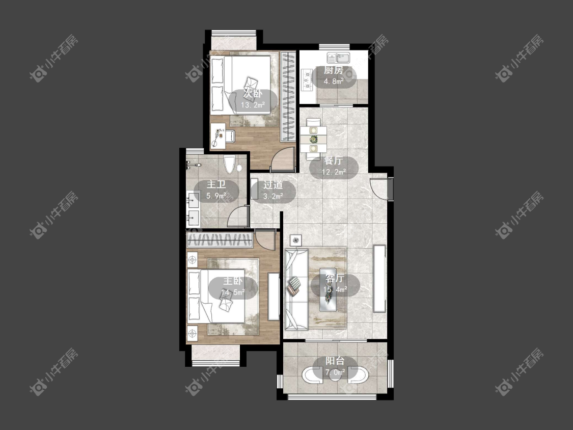 镇江领秀花都在售二手房源户型图_小牛看房