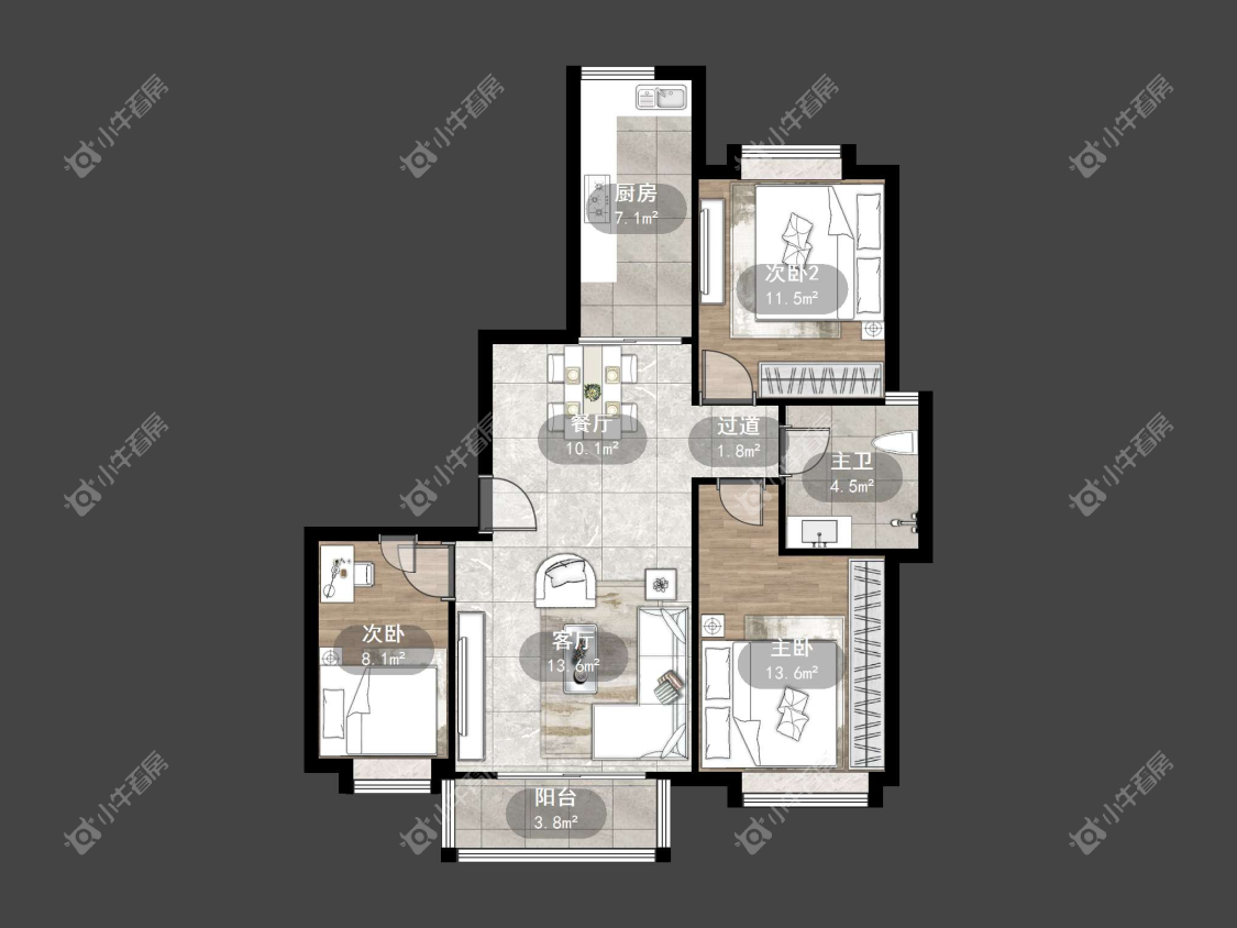 镇江金色家园在售二手房源户型图_小牛看房