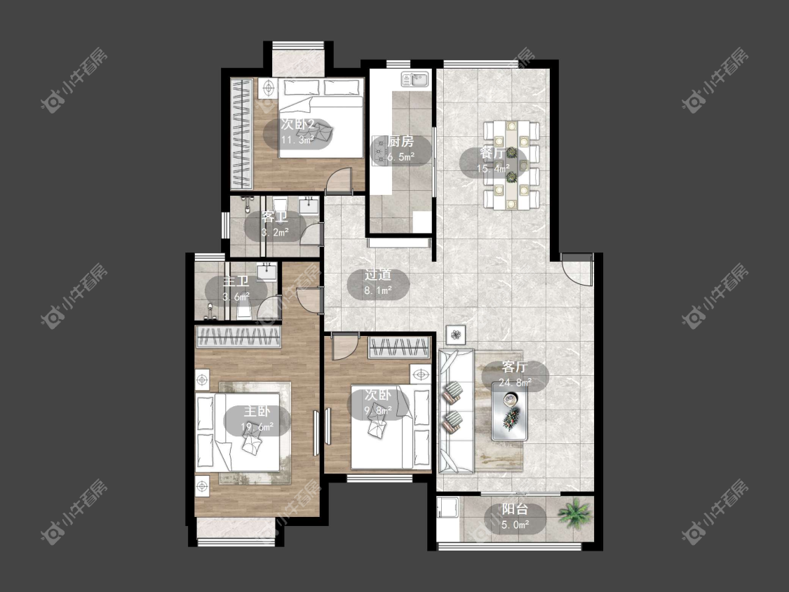 镇江金鼎城市花园在售二手房源户型图_小牛看房