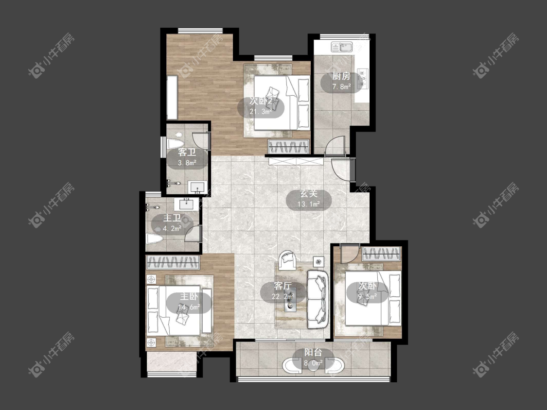 镇江翡翠林花园（天福花园）在售二手房源室内图_小牛看房