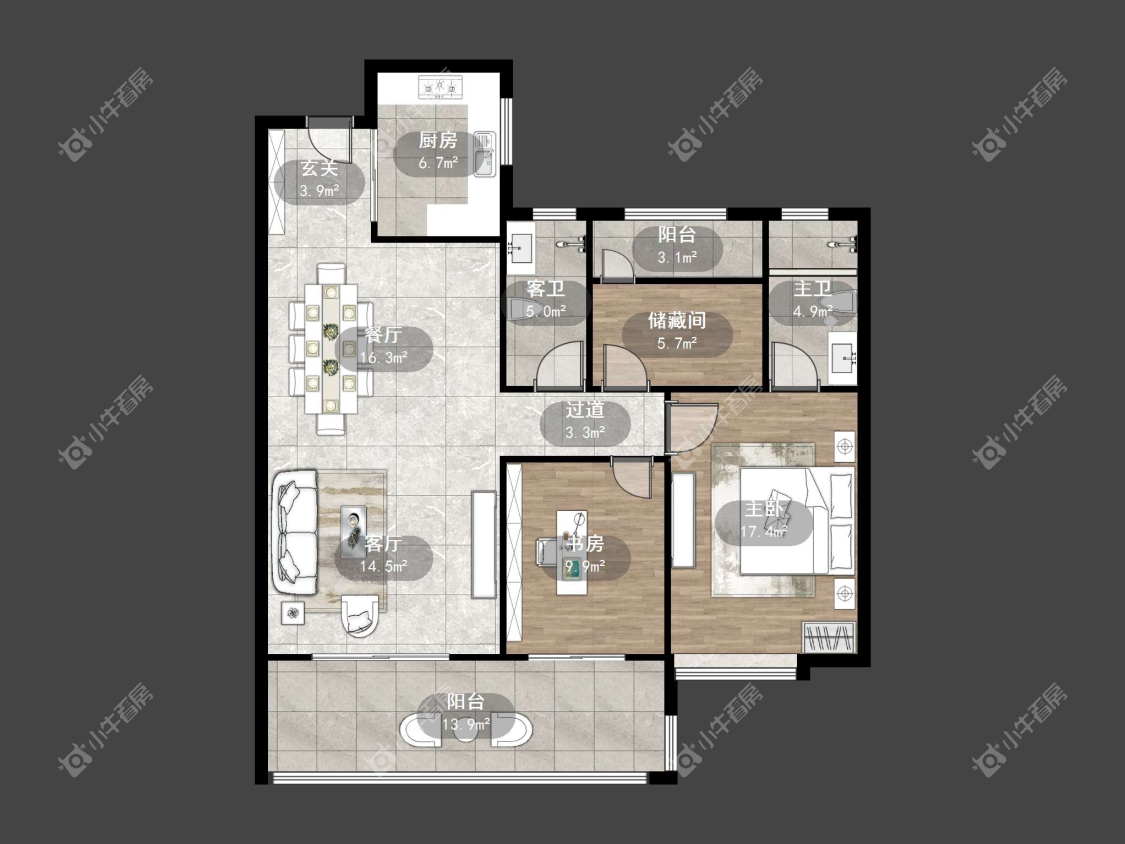 镇江璞悦观邸在售二手房源户型图_小牛看房