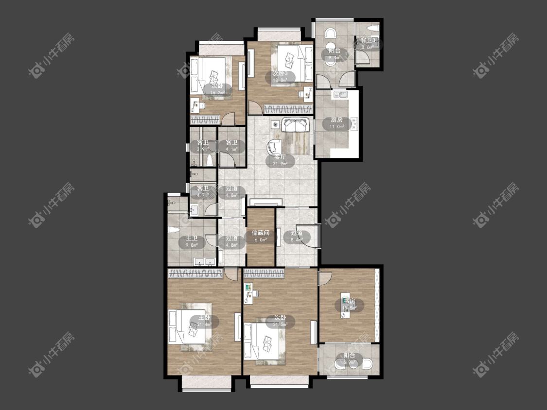 镇江恒大城在售二手房源户型图_小牛看房