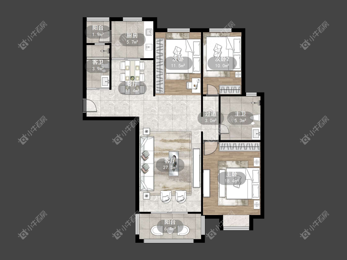 镇江信达香堤国际在售二手房源户型图_小牛看房