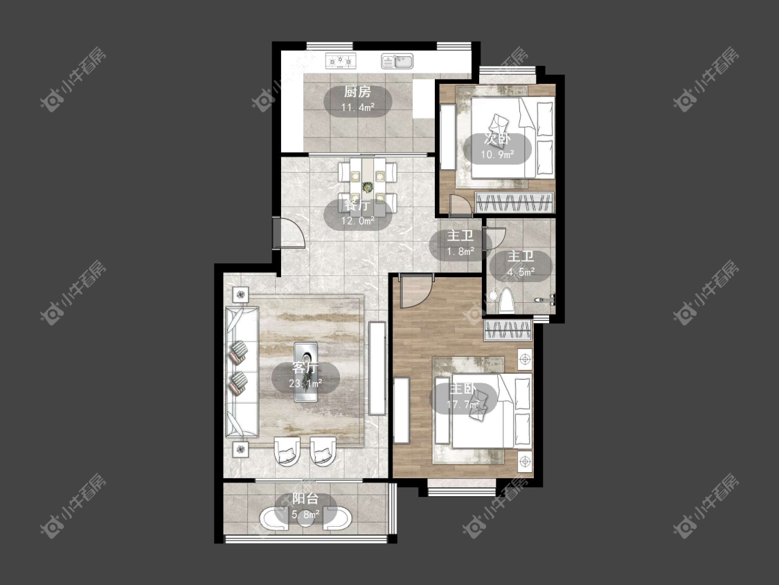 镇江澳都花城在售二手房源户型图_小牛看房