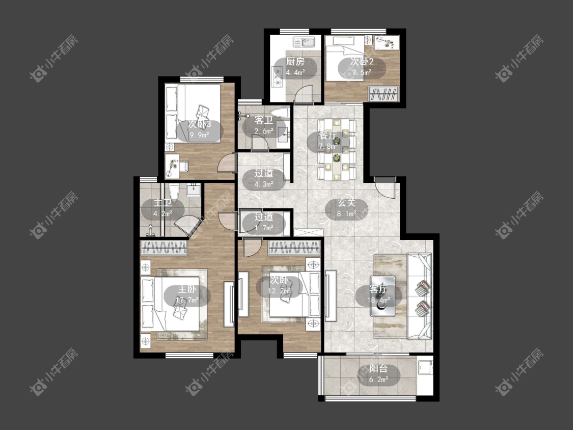 镇江世纪豪都在售二手房源户型图_小牛看房