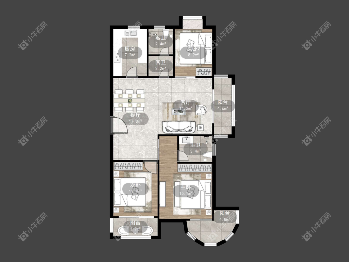 镇江天悦名城在售二手房源户型图_小牛看房