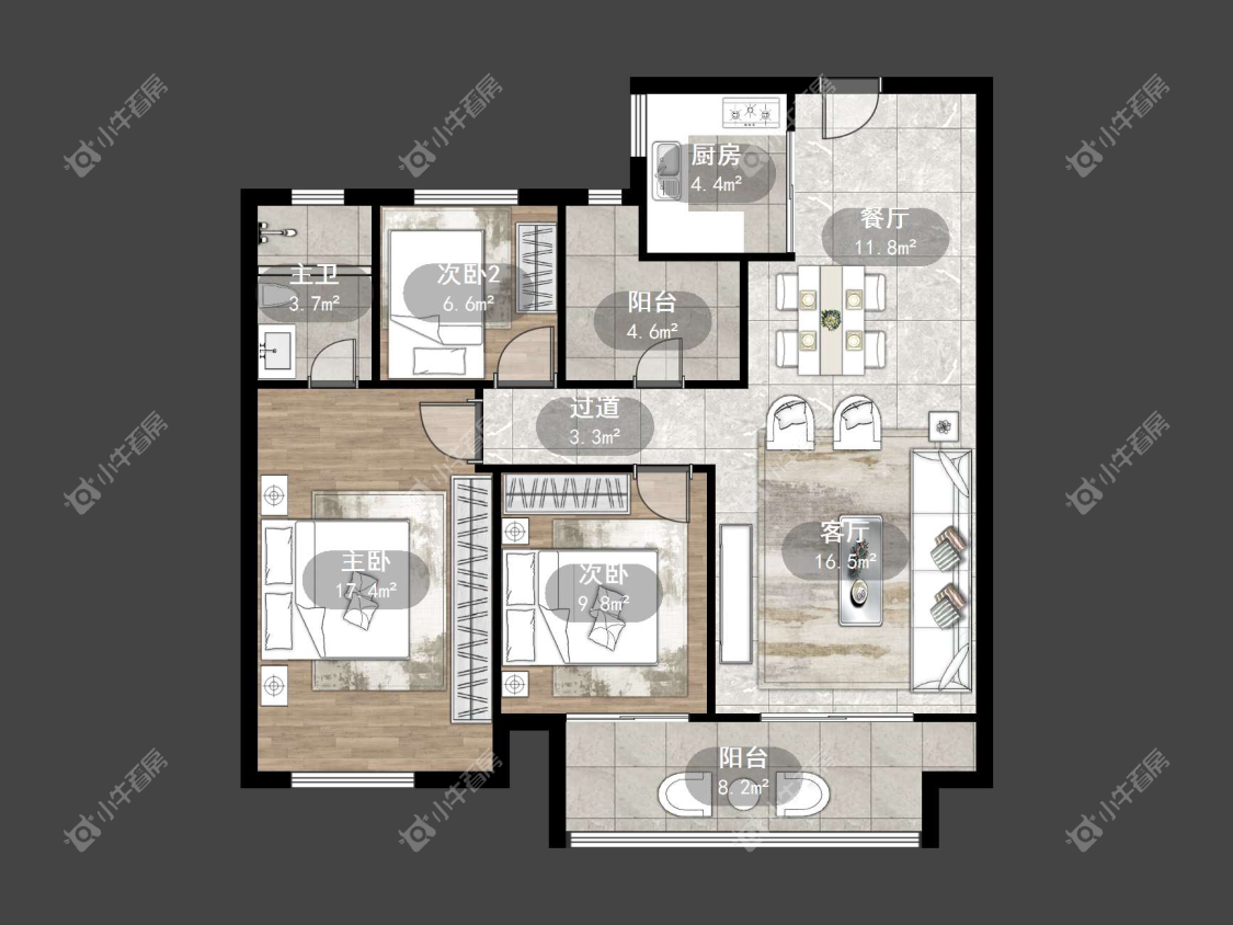 镇江中南熙悦城中南二期在售二手房源户型图_小牛看房