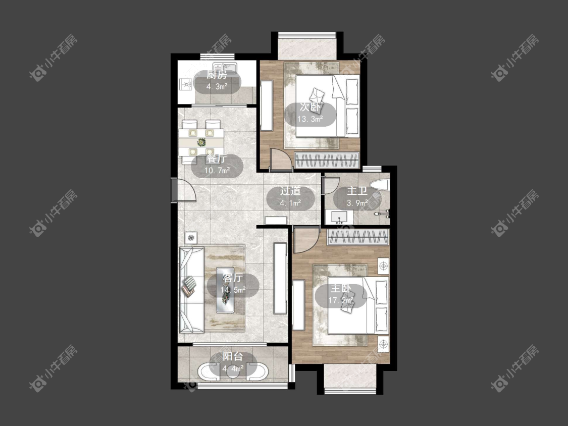 镇江澳都花城在售二手房源户型图_小牛看房