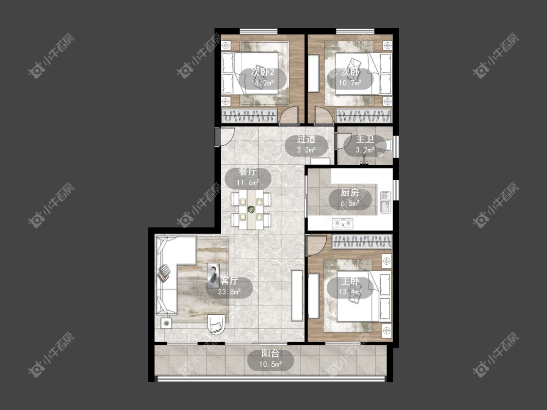 镇江多管局宿舍楼在售二手房源户型图_小牛看房