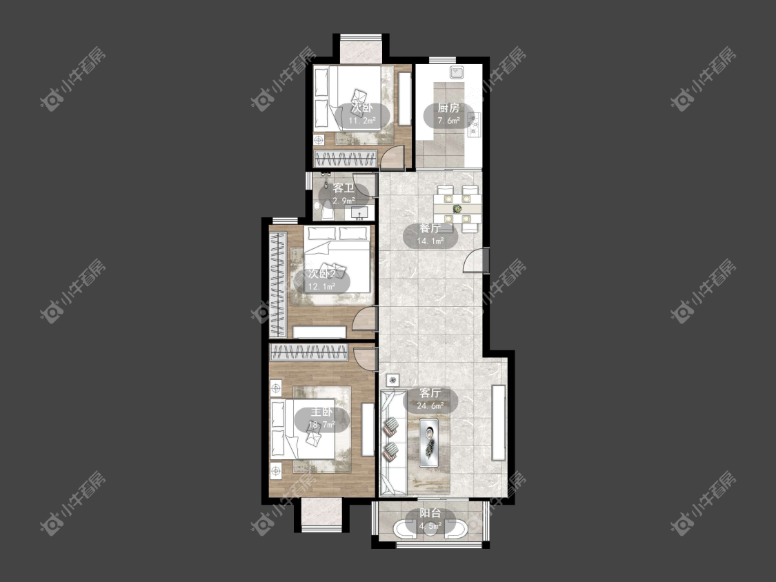 镇江汇金天地在售二手房源户型图_小牛看房