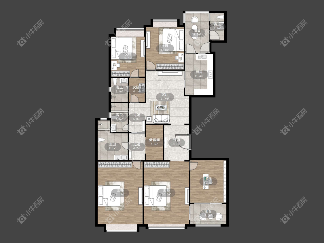 镇江恒大城在售二手房源户型图_小牛看房