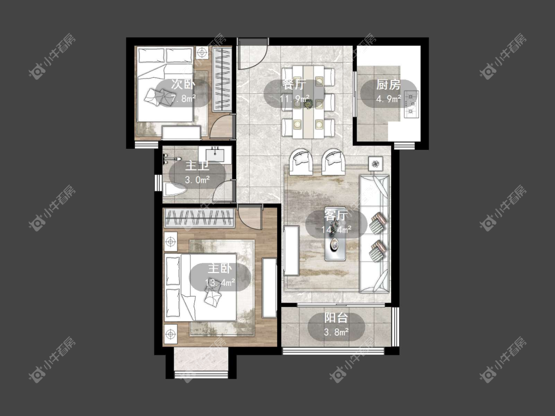 镇江城市绿洲在售二手房源户型图_小牛看房