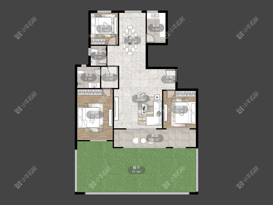 镇江珑蟠里在售二手房源户型图_小牛看房