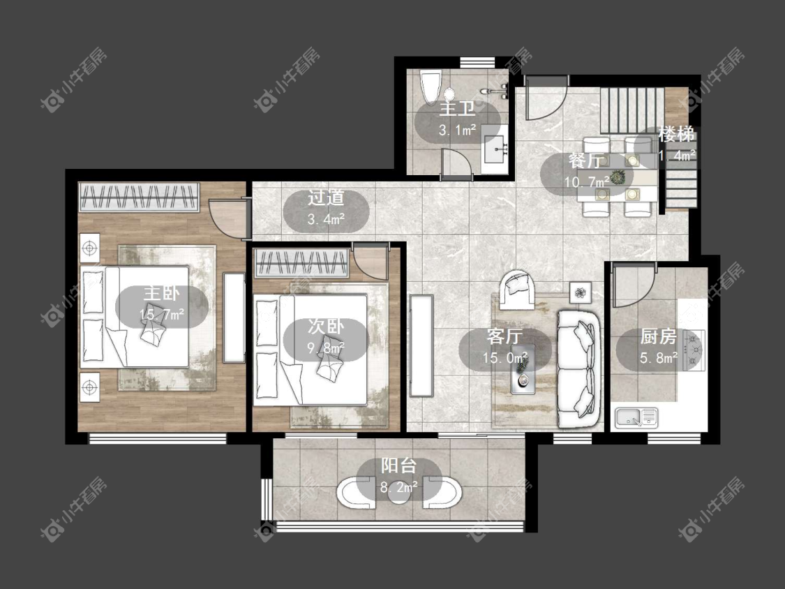 镇江天波城在售二手房源户型图_小牛看房