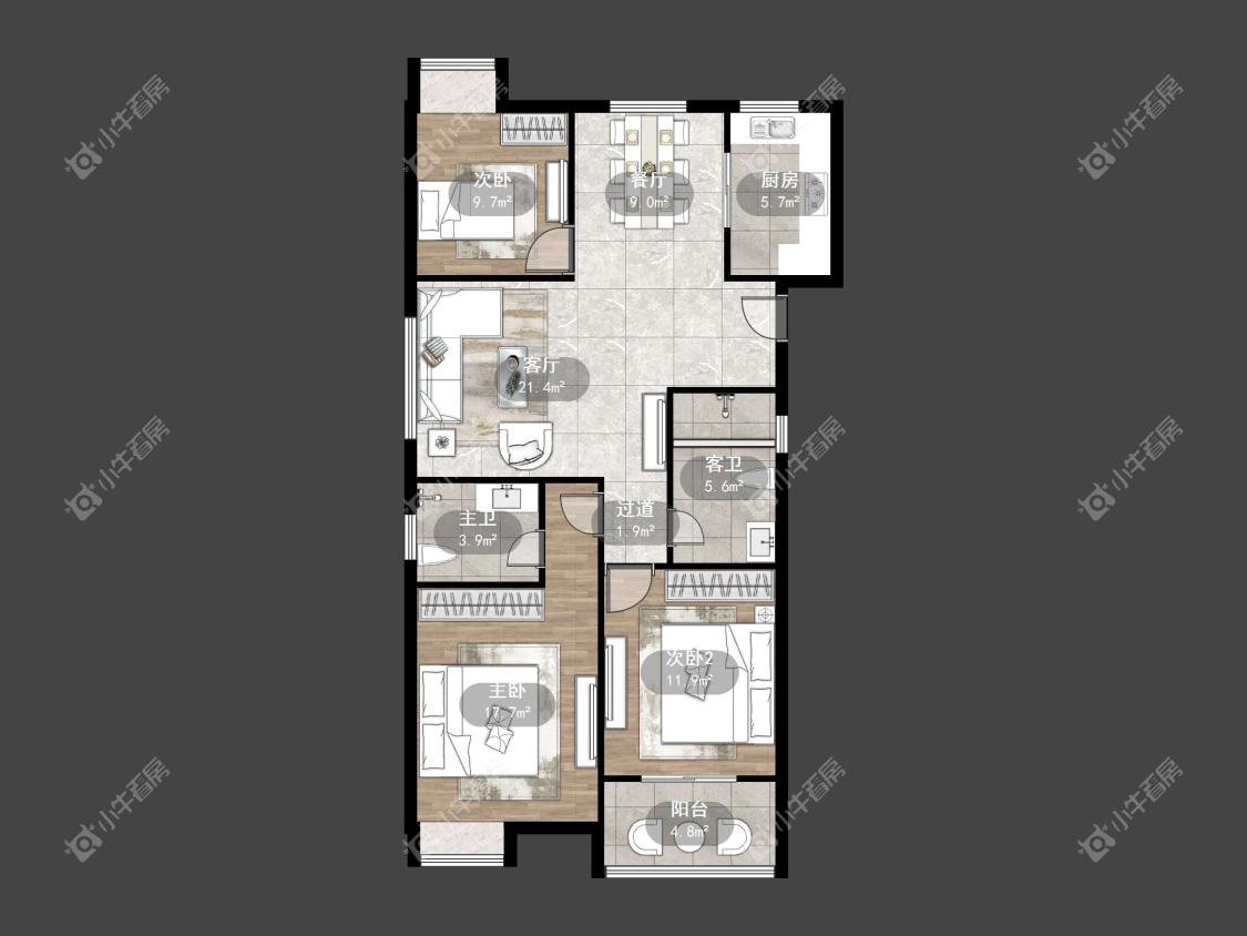 镇江国信宜和在售二手房源户型图_小牛看房