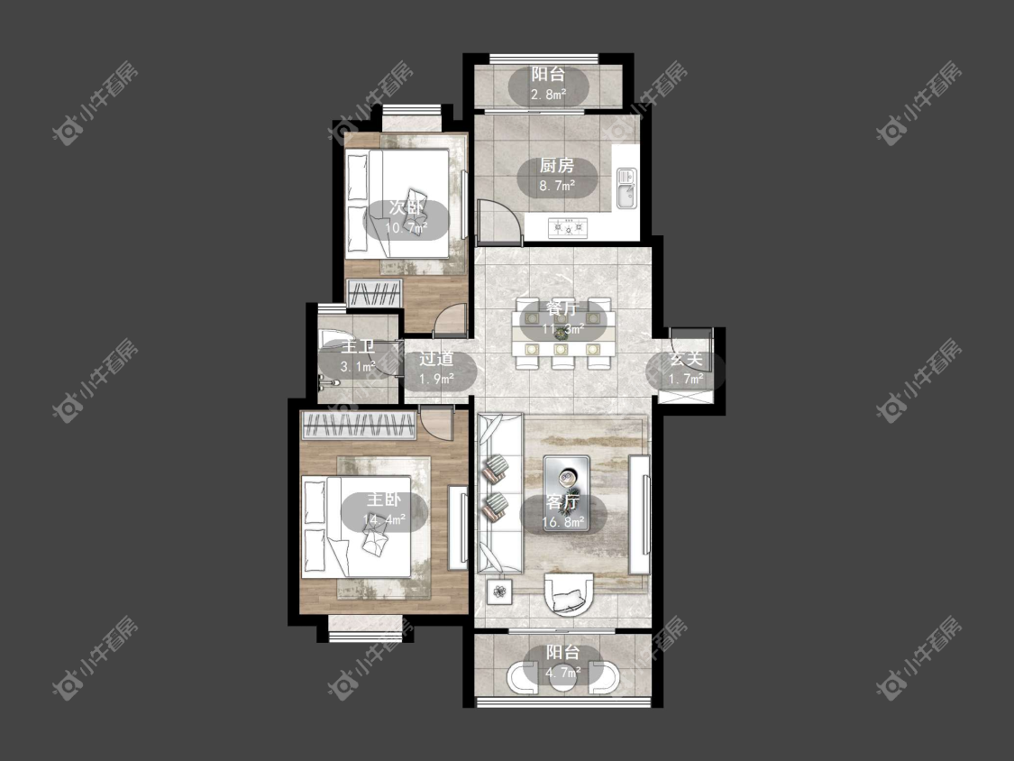 镇江金鼎城市花园在售二手房源户型图_小牛看房