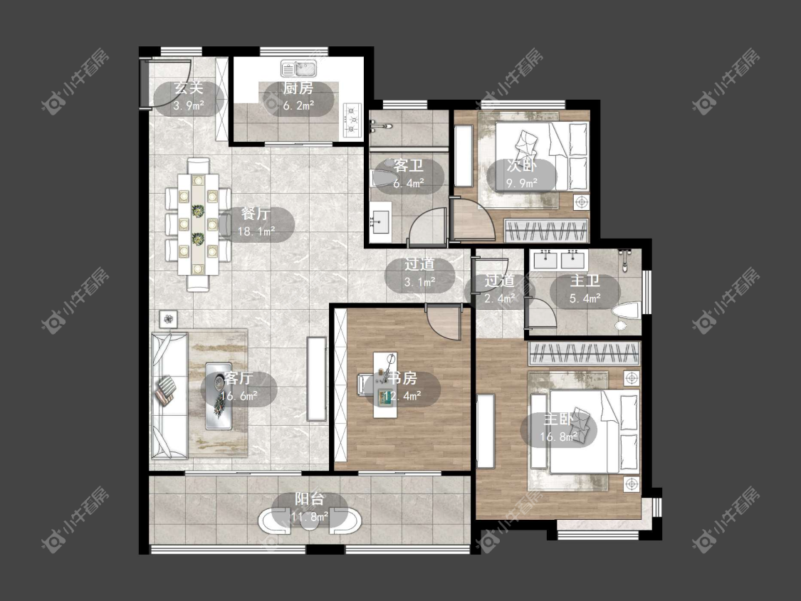 镇江中南君悦府中南一期在售二手房源户型图_小牛看房