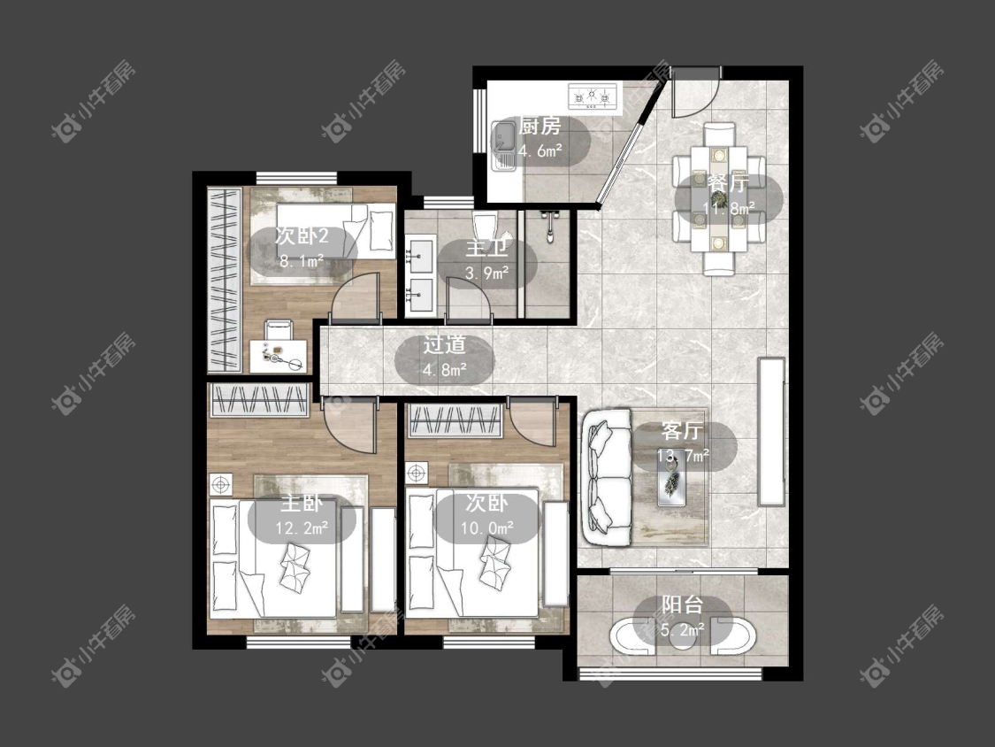 镇江华都幸福里在售二手房源户型图_小牛看房