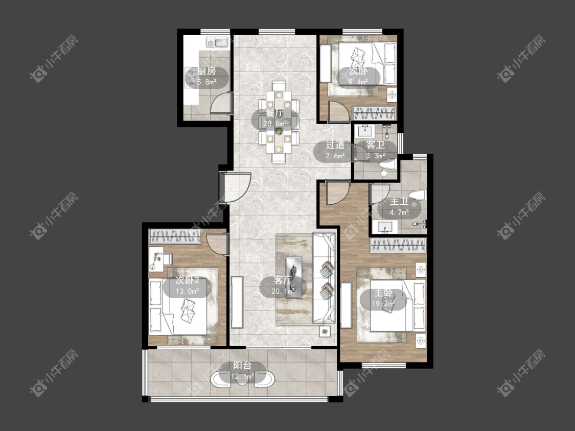 镇江珑蟠里在售二手房源户型图_小牛看房