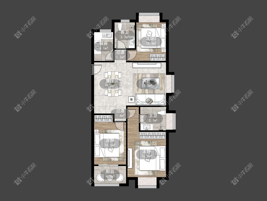 镇江荣城国际一期在售二手房源户型图_小牛看房